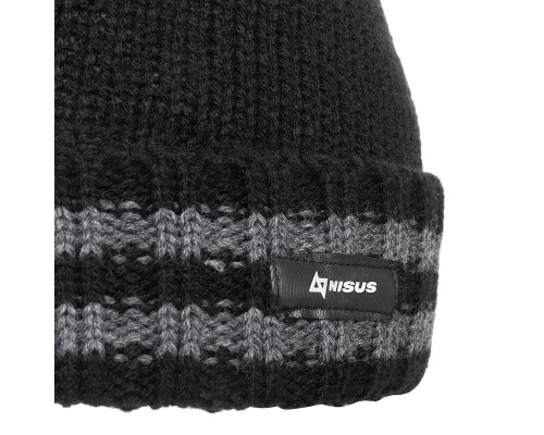 Шапка мужская утепленная с отворотом Чемпион, цвет черный, one size, (N-HI-B) NISUS Шапка мужская утепленная с отворотом Чемпион, цвет черный, one size, (N-HI-B) NISUS