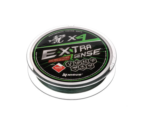 Шнур Extrasense X4 PE Green 150m  1.2/18LB 0.20mm (N-ES-X4-1.2/18LB) NISUS