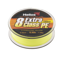 Шнур плетеный EXTRA CLASS 8 PE BRAID Fluorescent Yellow 0,15mm/135 (HS-8PEY-15/135 Y) Helios