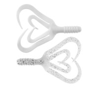 Твистер несъедоб. Credo Four tail 3,35"/8,5 см White & Sparkles 100шт. (HS-20-002-N) Helios