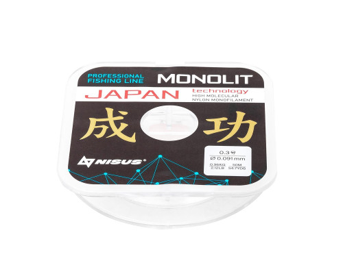 Леска MONOLIT 0,091mm/50m Nylon Transparent (N-MO-0.091-50) Nisus Леска MONOLIT 0,091mm/50m Nylon Transparent (N-MO-0.091-50) Nisus