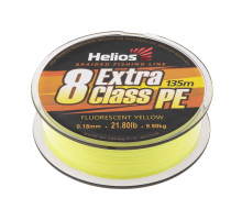 Шнур плетеный EXTRA CLASS 8 PE BRAID Fluorescent Yellow 0,18mm/135 (HS-8PEY-18/135 Y) Helios