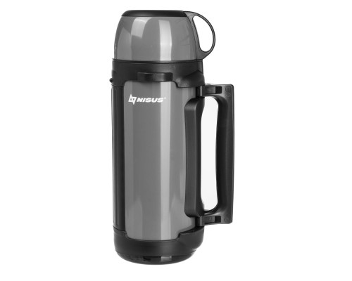 Термос (N-TM-042-G) 1700ML (крышка-кружка с ручк, доп.пл.чашка, скл.ручки, ремень) Nisus Термос (N-TM-042-G) 1700ML (крышка-кружка с ручк, доп.пл.чашка, скл.ручки, ремень) Nisus