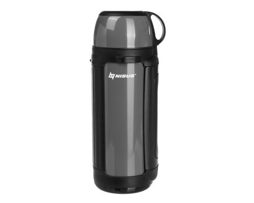 Термос (N-TM-042-G) 1700ML (крышка-кружка с ручк, доп.пл.чашка, скл.ручки, ремень) Nisus Термос (N-TM-042-G) 1700ML (крышка-кружка с ручк, доп.пл.чашка, скл.ручки, ремень) Nisus