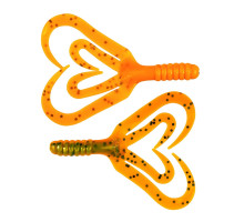 Твистер Credo Four Tail 3,35"/8,5 см Pepper Green & Orange 10шт. (HS-20-018) Helios
