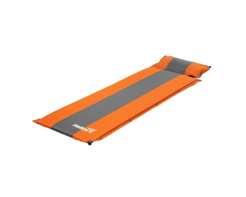 Коврик самонадув. с подушкой 30-170x65x4 оранжевый/серый (HS-004P) Helios