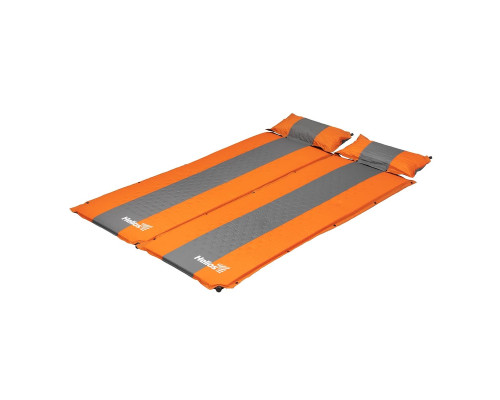 Коврик самонадув. с подушкой 30-170x65x4 оранжевый/серый (HS-004P) Helios