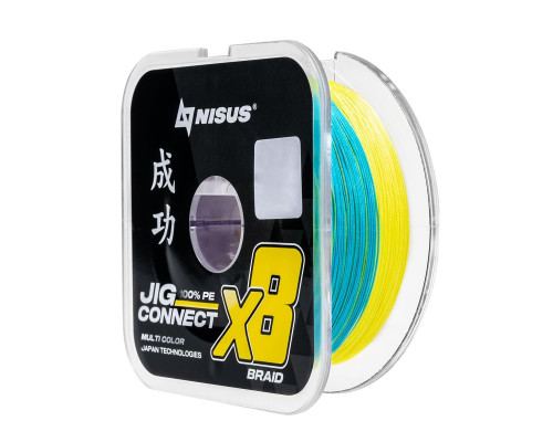 Шнур JIG CONNECT X8 PE Multicolor 150m #2.0, 0.22mm 15.5кг/22.9LB (T-N-JC-X8-0.22-150-M) NISUS Шнур JIG CONNECT X8 PE Multicolor 150m #2.0, 0.22mm 15.5кг/22.9LB (T-N-JC-X8-0.22-150-M) NISUS