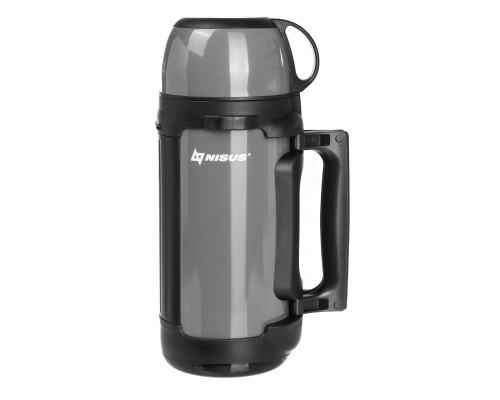 Термос (N-TM-041-G) 1400ML (крышка-кружка с ручк, доп.пл.чашка, скл.ручки, ремень) Nisus Термос (N-TM-041-G) 1400ML (крышка-кружка с ручк, доп.пл.чашка, скл.ручки, ремень) Nisus