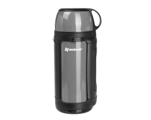 Термос (N-TM-041-G) 1400ML (крышка-кружка с ручк, доп.пл.чашка, скл.ручки, ремень) Nisus Термос (N-TM-041-G) 1400ML (крышка-кружка с ручк, доп.пл.чашка, скл.ручки, ремень) Nisus