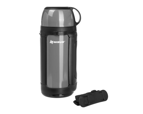 Термос (N-TM-041-G) 1400ML (крышка-кружка с ручк, доп.пл.чашка, скл.ручки, ремень) Nisus Термос (N-TM-041-G) 1400ML (крышка-кружка с ручк, доп.пл.чашка, скл.ручки, ремень) Nisus