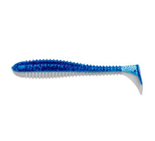 Виброхвост Catcher 3,55"/9 см Blue Sparkles & White 5шт. (HS-2-026) Helios