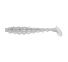 Виброхвост Shaggy 3,35"/8,5 см White & Sparkles 5шт. (HS-16-002) Helios