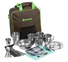 Набор для пикника Picnic на 4 персоны коричневый (N-PCB-4) Nisus