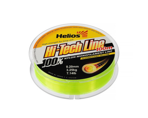 Леска Hi-tech Line Nylon Fluorescent Yellow 0,20mm/100 (HS-NBF 20/100) Helios Леска Hi-tech Line Nylon Fluorescent Yellow 0,20mm/100 (HS-NBF 20/100) Helios