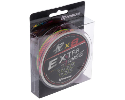 Шнур Extrasense X8 PE Multicolor 150m   0.8/14LB 0.16mm (N-ES-X8-0.8/14LB) NISUS