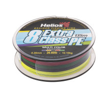 Шнур плетеный EXTRA CLASS 8 PE BRAID Multicolor 0,20mm/135 (HS-8PEM-20/135 M) Helios