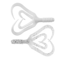 Твистер Credo Four Tail 3,35"/8,5 см White & Sparkles 10шт. (HS-20-002) Helios