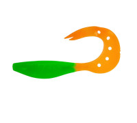 Твистер Kasandra 4"29/10,9см Lime & Orange 5шт. (HS-34-020) Helios