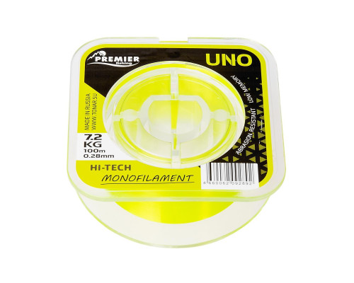 Леска UNO 0,28mm/100m F.Yellow Nylon PREMIER fishing (PR-U-Y-028-100)