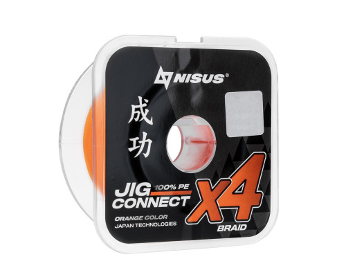 Шнур JIG CONNECT X4 PE Orange 150m #0.25, 0.08mm 2.4кг/5.7LB (T-N-JC-X4-0.08-150-O) NISUS Шнур JIG CONNECT X4 PE Orange 150m #0.25, 0.08mm 2.4кг/5.7LB (T-N-JC-X4-0.08-150-O) NISUS