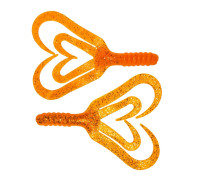 Твистер несъедоб. Credo Four tail 3,35"/8,5 см Orange & Sparkles 100шт. (HS-20-022-N) Helios