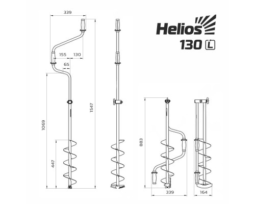 Ледобур HS-130D левое вращение (LH-130LD) Helios МП Ледобур HS-130D левое вращение (LH-130LD) Helios МП