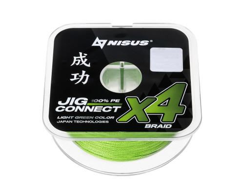 Шнур JIG CONNECT X4 PE Light Green 150m #0.25, 0.08mm 2.4кг/5.7LB (T-N-JC-X4-0.08-150-LG) NISUS Шнур JIG CONNECT X4 PE Light Green 150m #0.25, 0.08mm 2.4кг/5.7LB (T-N-JC-X4-0.08-150-LG) NISUS