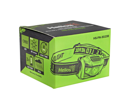 Фонарь налобный 80 LM, IPX4 (HS-FN-3023B) Helios Фонарь налобный 80 LM, IPX4 (HS-FN-3023B) Helios