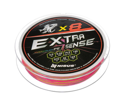 Шнур Extrasense X8 PE Multicolor 150m  2/32LB 0.25mm (N-ES-X8-2/32LB) NISUS