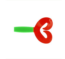 Твистер Credo Double Tail 3,54"/9 см Lime & Red 5шт. (HS-28-021) Helios