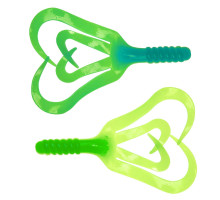 Твистер Credo Four Tail 3,35"/8,5 см Blue Lime 10шт. (HS-20-040) Helios