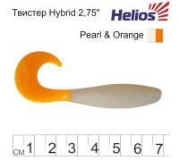 Твистер Hybrid 2,75"/7,0 см Pearl & Orange 7шт. (HS-13-019) Helios