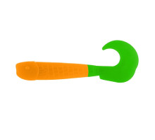 Твистер Long Hybrid 3,55"/9,0 см Orange & Green 7шт. (HS-15-025) Helios