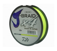 Леска плетеная DAIWA J-Braid X4 0,10mm-135m (флуор-желтая)